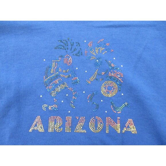 Arizona Sweatshirt Mens Extra Large Tourist Souvenir Sweater Blue Gildan Beaded - Picture 2 of 8